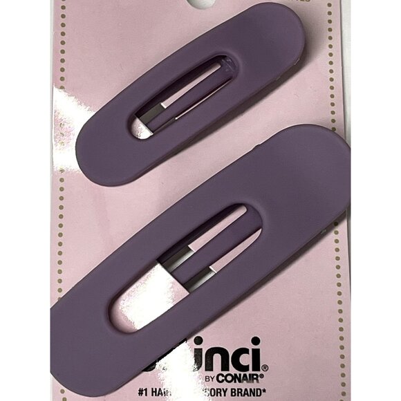 Scunci Purple Matte Salon Clips 2 Pc Barrettes Set Womens Girls - Picture 3 of 4